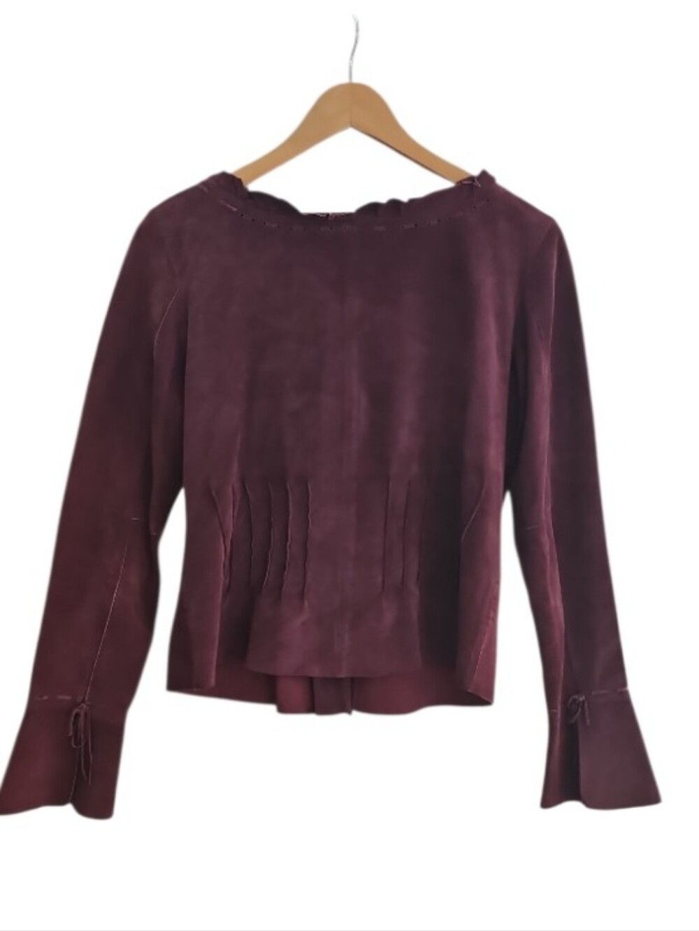 Sutton Studio Genuine Leather Jacket Women’s 10 Mauve Moto Boho Western Festival - Picture 3 of 16